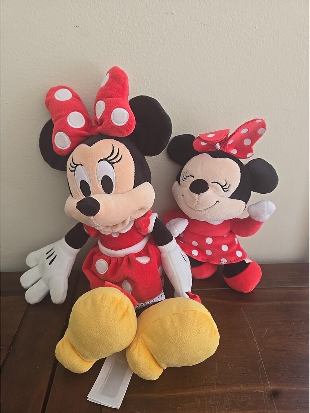 Ty Beanie Babies Disney Store 14" MINNIE MOUSE Lot Sparkle Soft Plush 8" Red